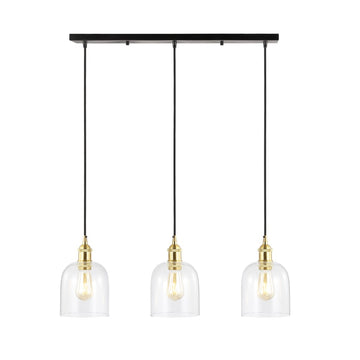Cooper 25.5" Farmhouse Contemporary Glass Linear LED Pendant - JONATHAN Y